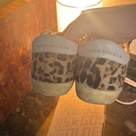 Golden Goose Leopard Print Calf Hair Superstar Sneakers - Picture 6 of 8